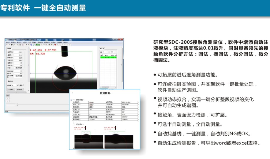 什么是潤濕角與接觸角？晟鼎接觸角測量儀介紹視頻 
